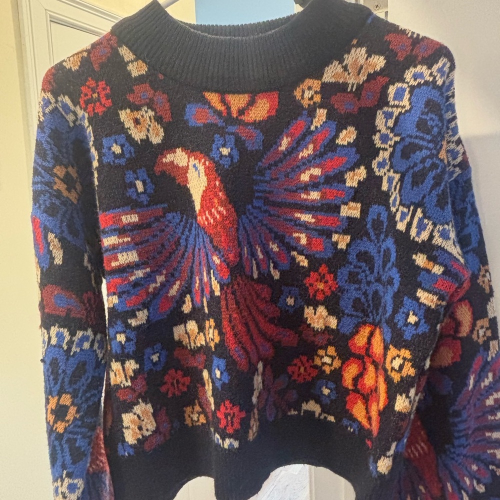 Farm Rio Colorful Knit Sweater - Navy Multi - Picture 3 of 4